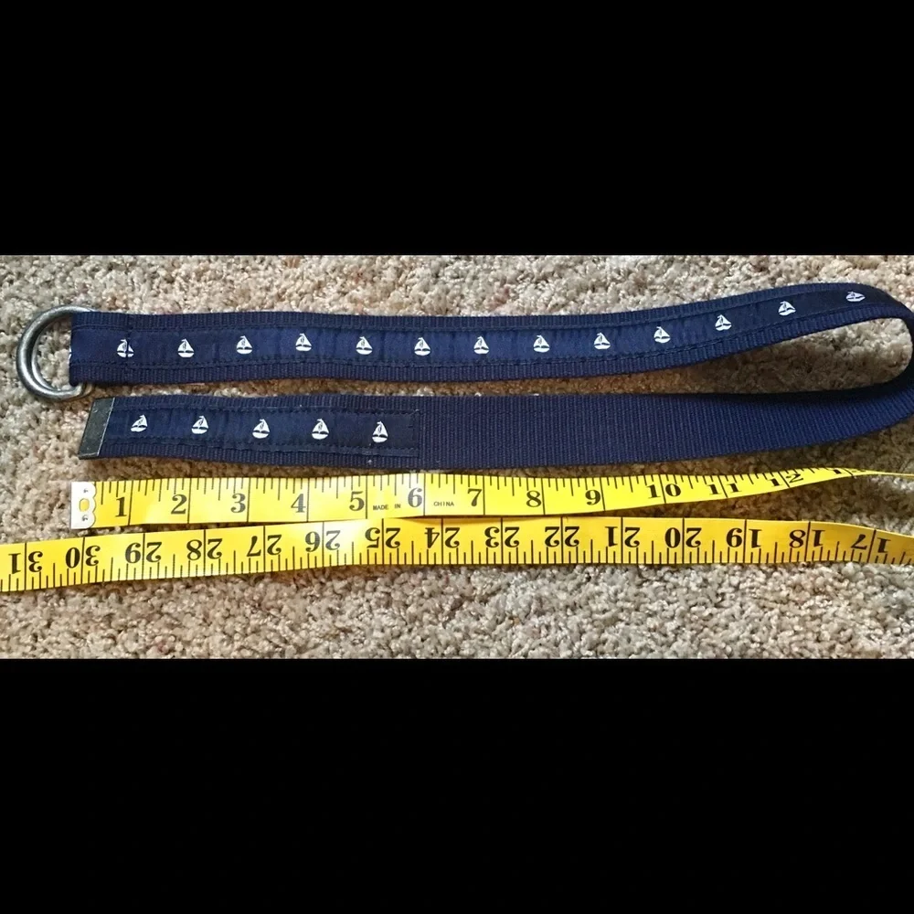 GYMBOREE Navy Fabric Belt with White Sailboats
